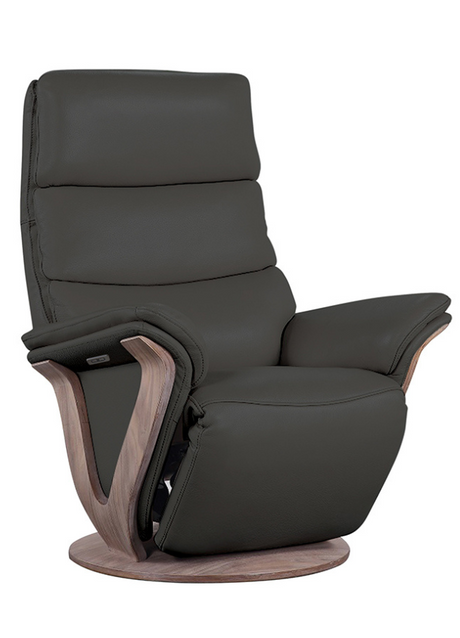 fauteuil de relaxation electrique cuir pvc anthracite - Souffle d'interieur