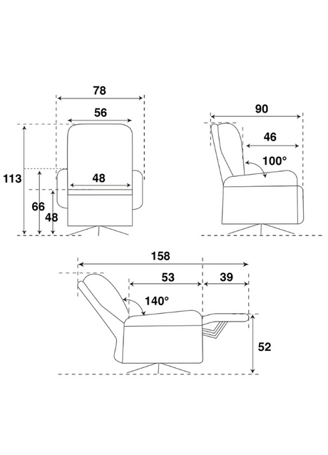 fauteuil de relaxation electrique tissu - souffle d'interieur