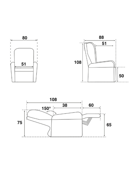 fauteuil de relaxation electrique tissu - souffle d'interieur