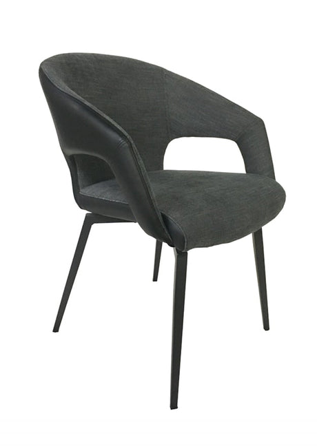 Fauteuil de table pivotant noir pieds metal design - SOUFFLE D'intérieur