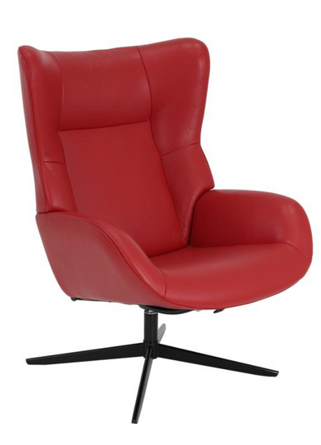 fauteuil inclinable en cuir rouge design - souffle d'interieur