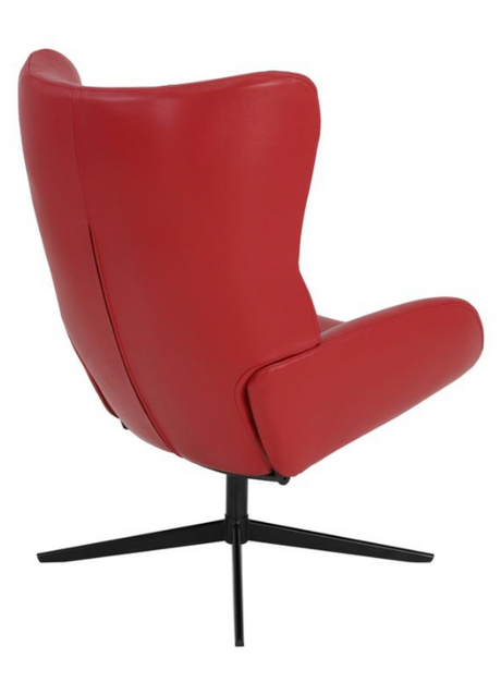 fauteuil inclinable en cuir rouge design - souffle d'interieur