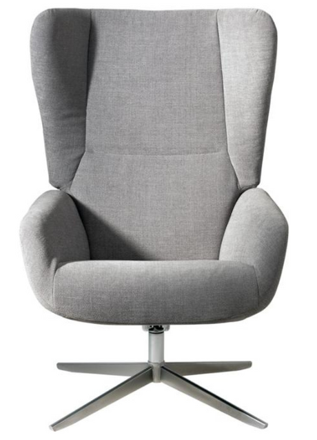 fauteuil inclinable en tissu gris design + repose pieds - souffle d'interieur