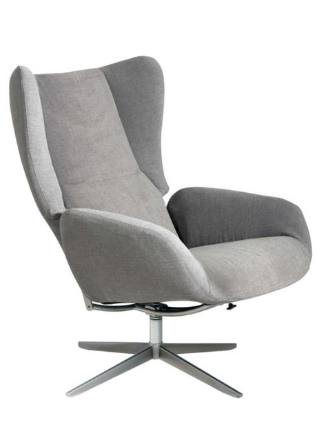 fauteuil inclinable en tissu gris design + repose pieds - souffle d'interieur