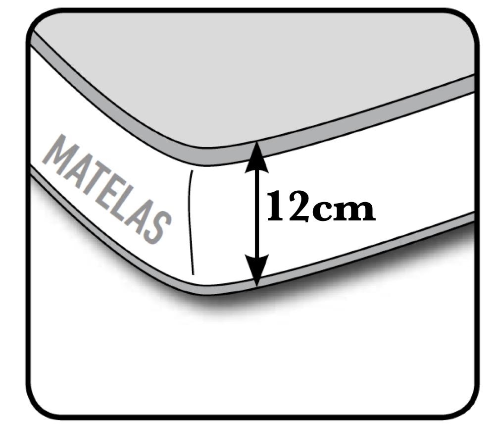 Dessin du matelas du fauteuil lit 1 place convertible rapido en tissu  - Souffle d'intérieur