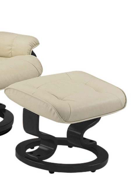 fauteuil relax moderne design cuir beige pivotant - Souffle d'intérieur