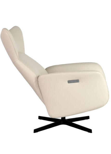 fauteuil relax electrique cuir beige kebe de qualité - souffle d'interieur