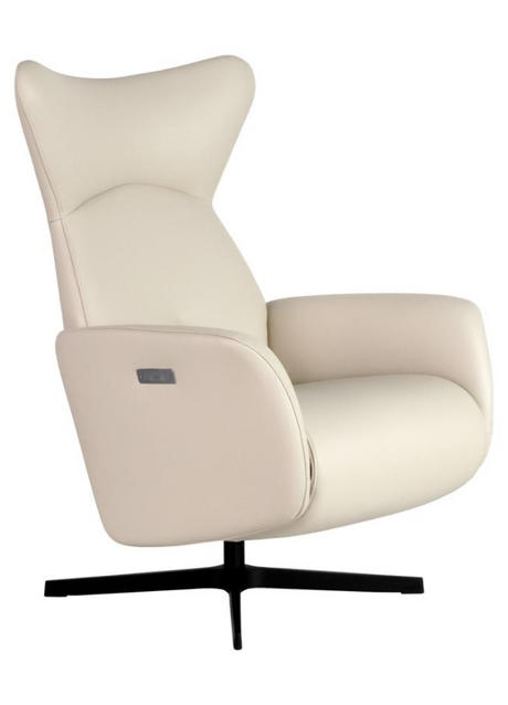 fauteuil relax electrique cuir beige kebe de qualité - souffle d'interieur