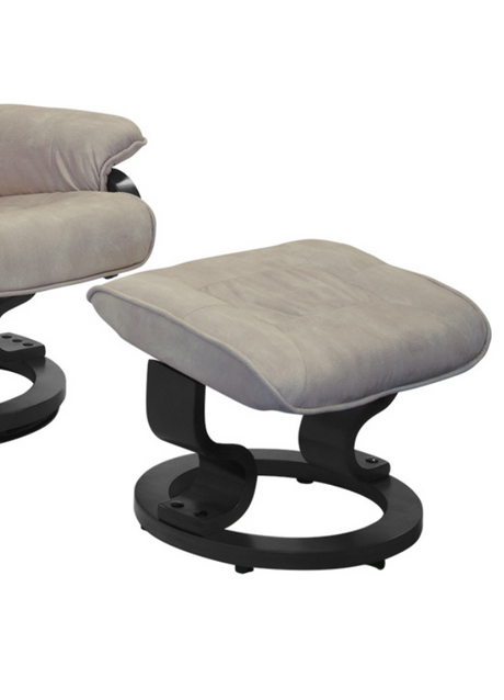 Fauteuil relax inclinable tissu pieds bois + pouf - souffle d'interieur