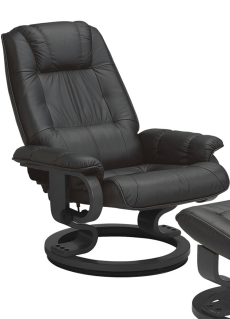 Fauteuil relax design inclinable en cuir noir L 76cm - Souffle d'intérieur