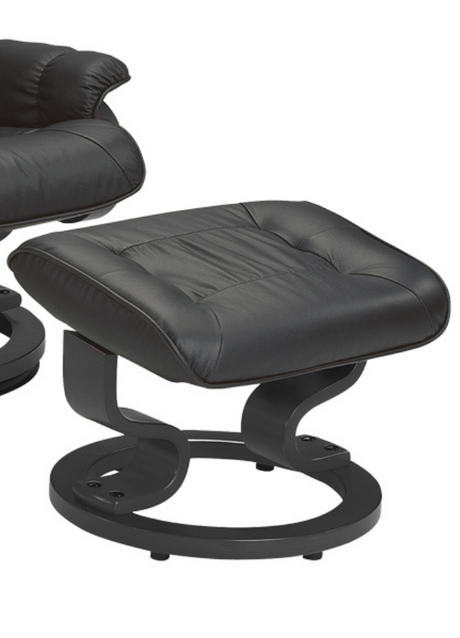 Fauteuil relax design inclinable en cuir noir L 76cm - Souffle d'intérieur