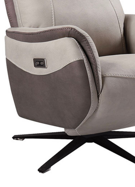 Fauteuil de relaxation électrique tissu taupe design - Souffle d'intérieur