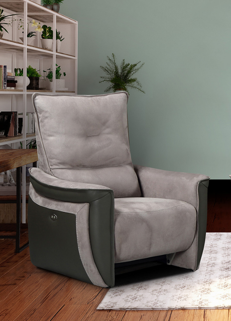 Fauteuil relaxation électrique design tissu gris -  SOUFFLE D'intérieur