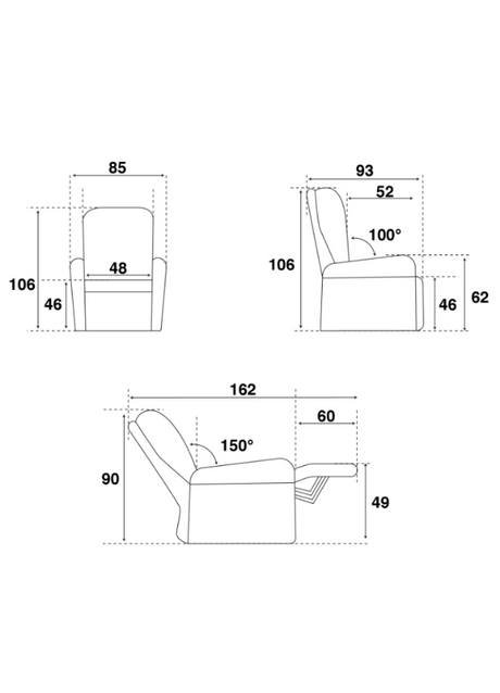 Fauteuil relaxation électrique confortable en tissu gris clair - Souffle d'intérieur