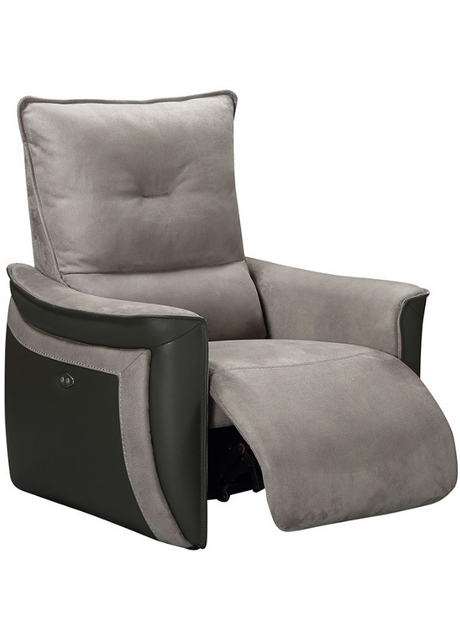 Fauteuil relaxation électrique design tissu gris -  SOUFFLE D'intérieur