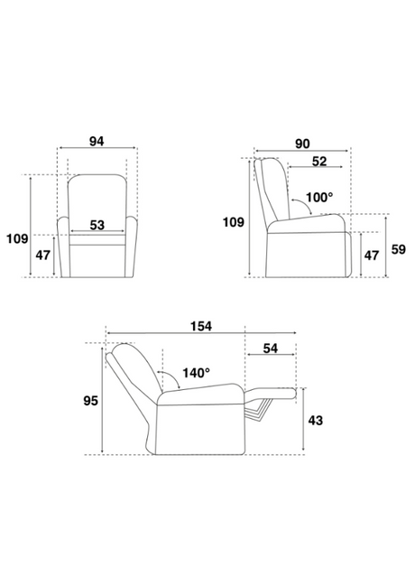 Fauteuil relaxation électrique design tissu gris -  SOUFFLE D'intérieur