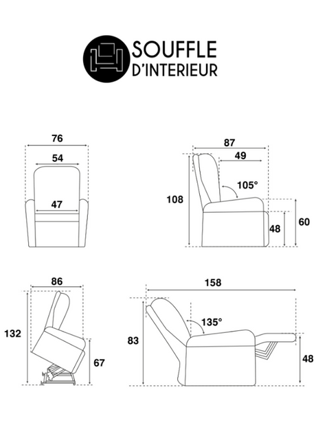 fauteuil releveur relax electrique releveur en tissu centrelec - Souffle d'intérieur