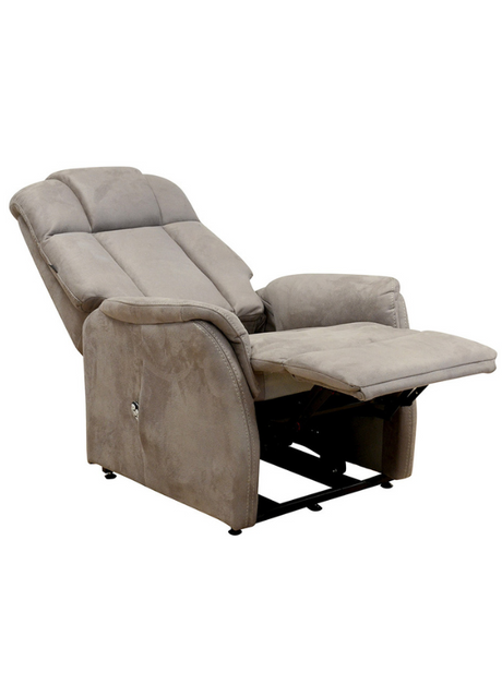 fauteuil releveur relax design en tissu brun taupe - souffle d'interieur