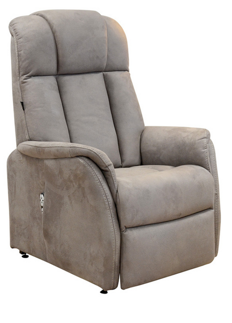 fauteuil releveur relax design en tissu brun taupe - souffle d'interieur