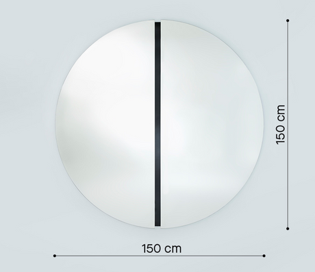 Grand miroir rond noir mural design - Souffle d'intérieur