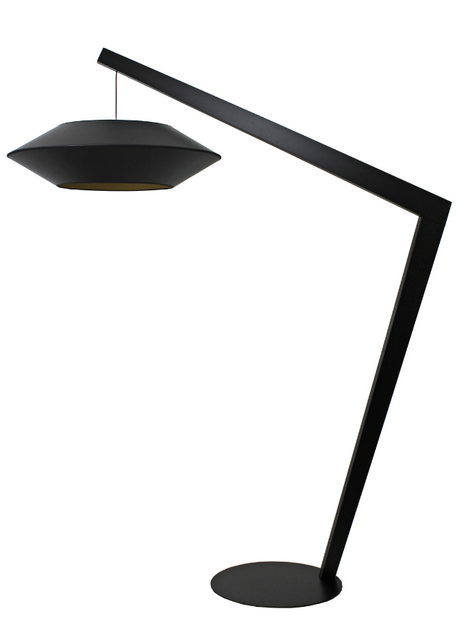 Lampadaire design arc moderne noir ovni flamluce -SOUFFLE D'intérieur