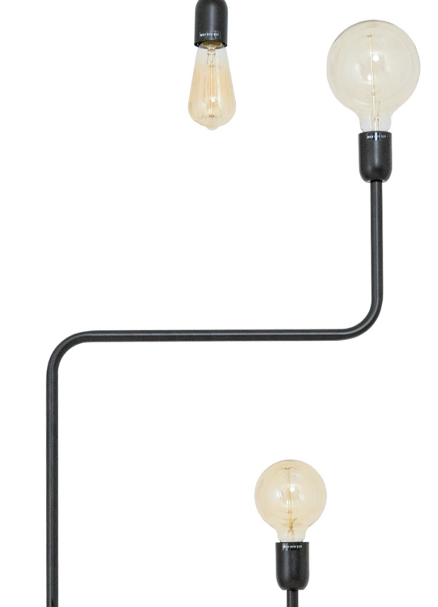 lampadaire graphic flamluce noir 3 ampoules - Souffle d'intérieur