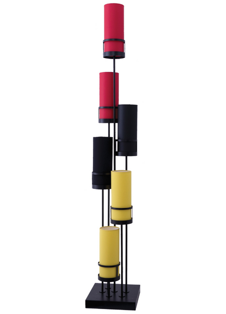 Lampadaire salon design luxe italien jaune noir rouge - Sixteen - Souffle d'intérieur