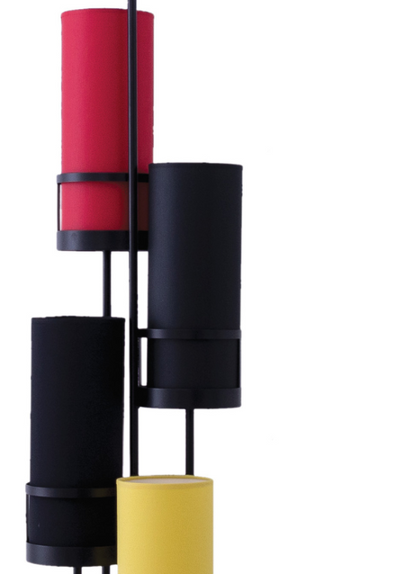 Lampadaire salon design luxe italien jaune noir rouge - Sixteen - Souffle d'intérieur