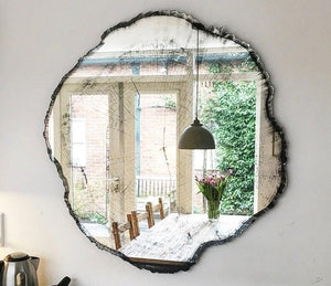 Miroir rond mural design effet tronc d'arbre coupé - Souffle d'intérieur - Arbo - Deknudt mirrors