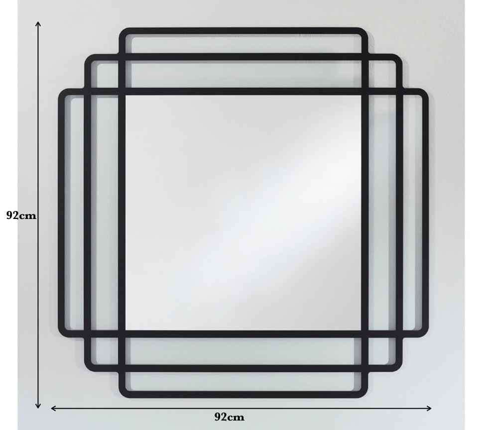 Miroir carré mural design moderne avec contour noir - Souffle d'intérieur - Decknudt