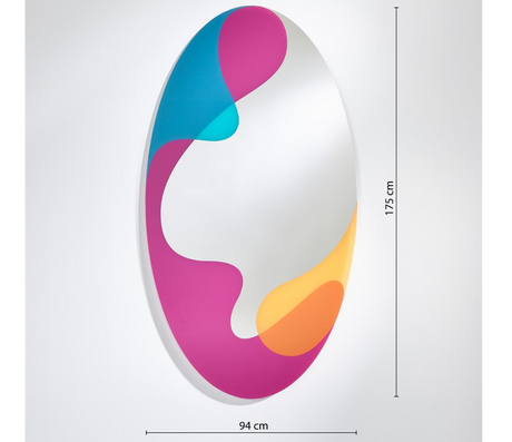 Miroir mural design moderne ovale multicolre - Souffle d'intérieur