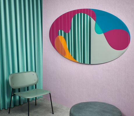 Miroir mural design moderne ovale multicolre - Souffle d'intérieur