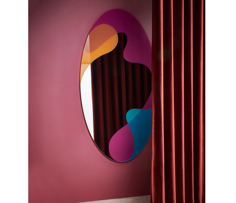 Miroir mural design moderne ovale multicolre - Souffle d'intérieur