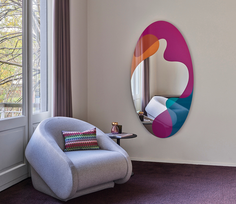 Miroir mural design moderne ovale multicolre - Souffle d'intérieur