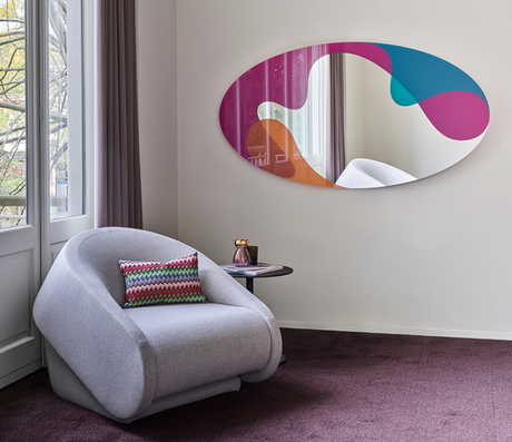 Miroir mural design moderne ovale multicolre - Souffle d'intérieur