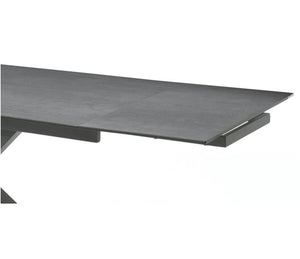 Table céramique extensible design gris anthracite rectangulaire pieds métal central noir - Lievens - Souffle d'intérieur 