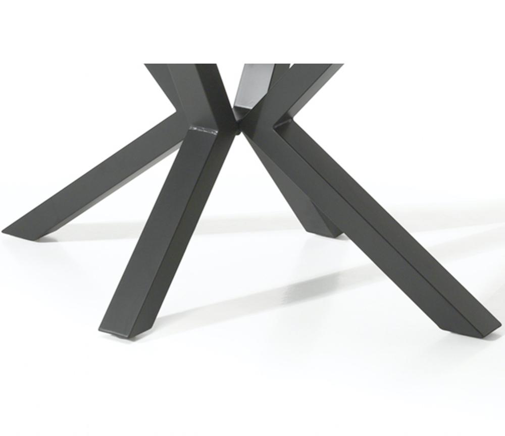 Table céramique extensible design gris anthracite rectangulaire pieds métal central noir - Lievens - Souffle d'intérieur 