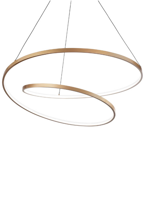 Suspension lustre led design cuivré en cercle  - SOUFFLE D'intérieur