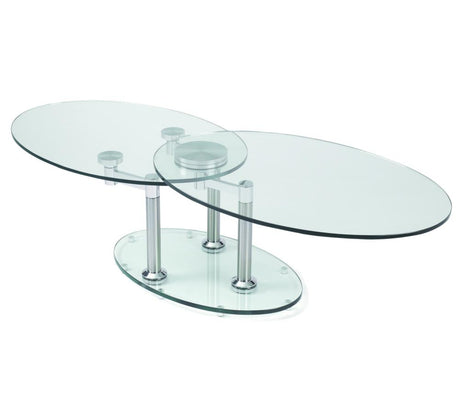 Table basse en verre design ovale pivotante  - Souffle d'intérieur 