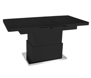 Table basse relevable extensible en table haute en verre noir - Souffle d'intérieur 