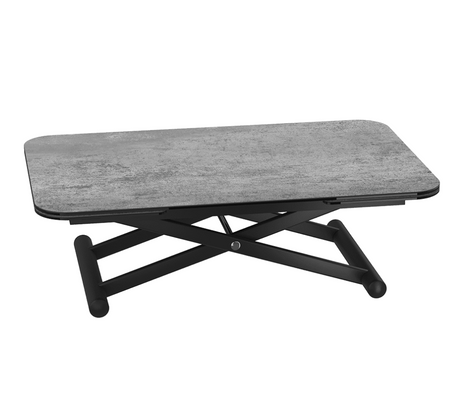 Table basse relevable extensible ceramique gris clair - Souffle d'intérieur