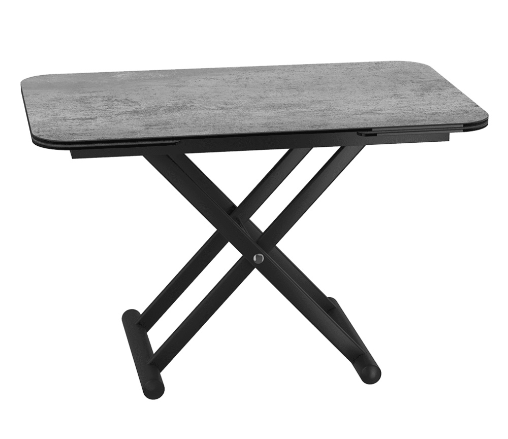 Table basse relevable extensible ceramique gris clair - Souffle d'intérieur