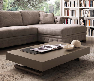 Table basse relevable et extensible en table haute taupe moderne  120 cm - Souffle d'intérieur - Ozzio