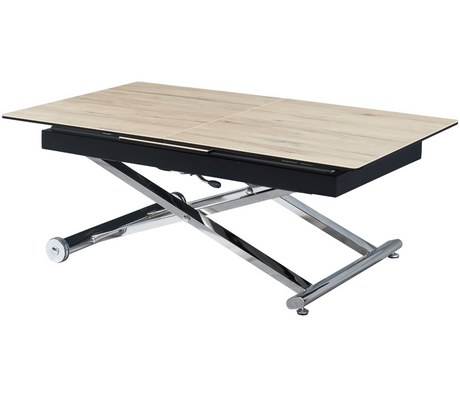 table basse transformable en table haute ceramique bois