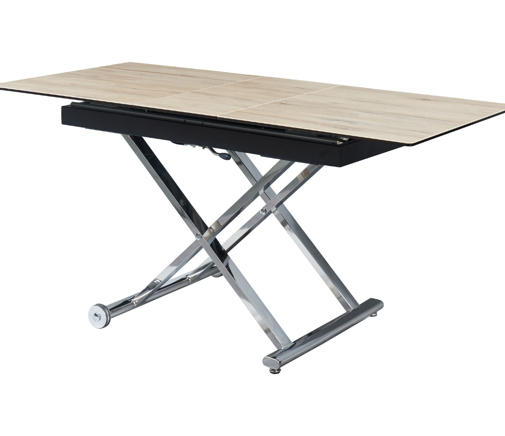 table basse transformable en table haute ceramique bois