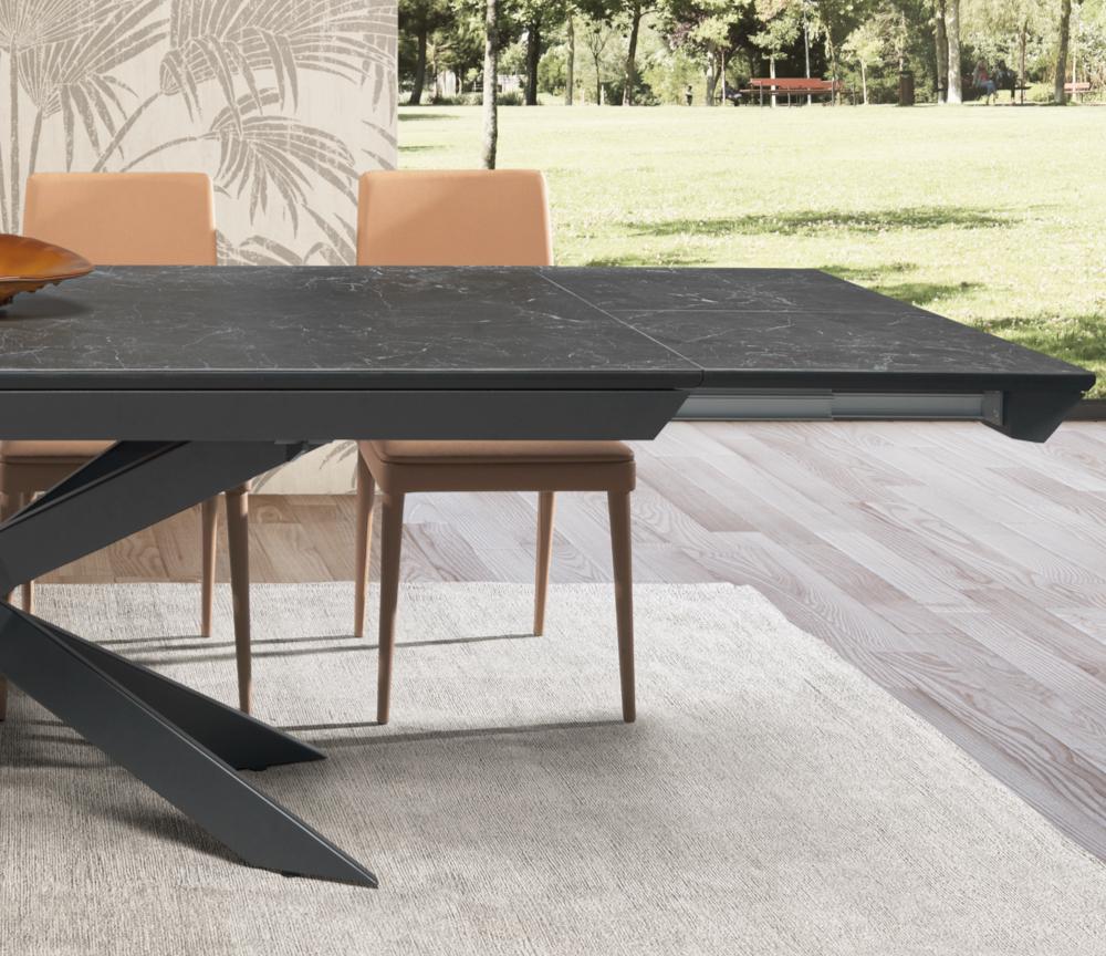 COSTA - Table avec allonge 60cm, option plateau céramique
