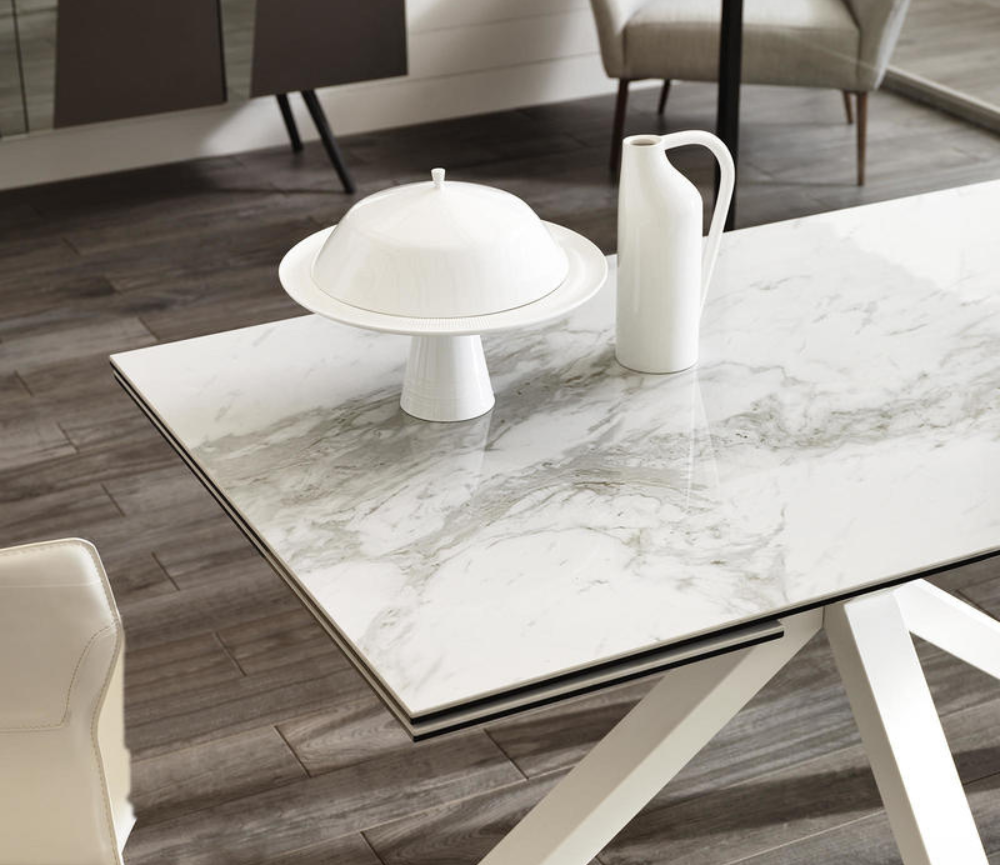 Table céramique extensible marbre blanc - SOUFFLE D'intérieur - Achat - Souffle  D'intérieur