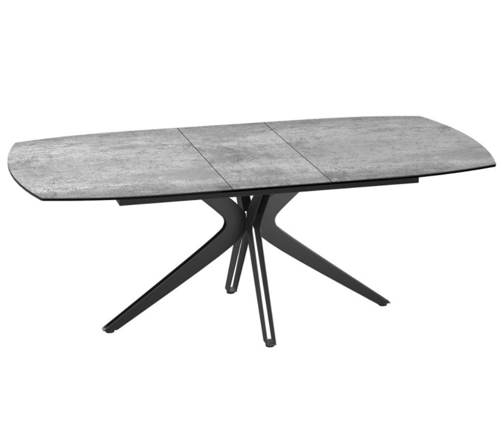 Table de repas céramique extensible gris clair L 160cm ou 200cm - Vanessa