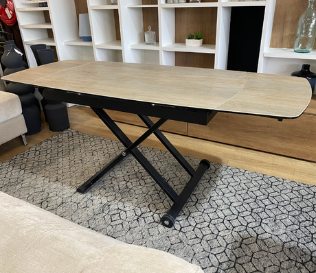 table basse relevable et extensible céramique bois - Souffle d'intérieur - Akante - Galea