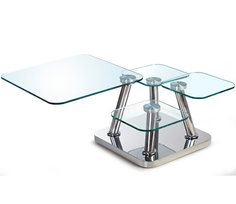 Table basse en verre design carré pivotante - Souffle d'intérieur